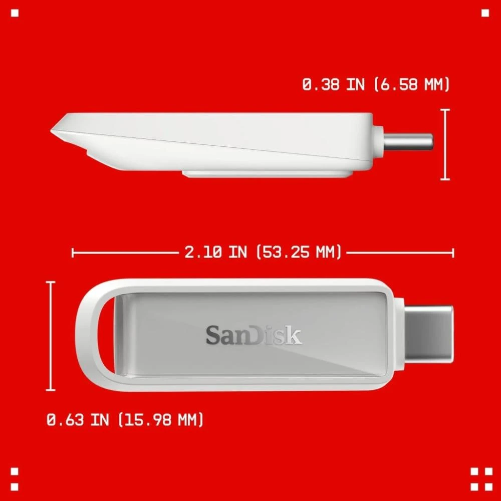 SanDisk 128 GB Phone Drive USB-C Arctic White (SDIXS0N-128G-GN6NE) (UA) Бренд: SanDisk; Інтерфейс: USB 3.2 Gen 1;