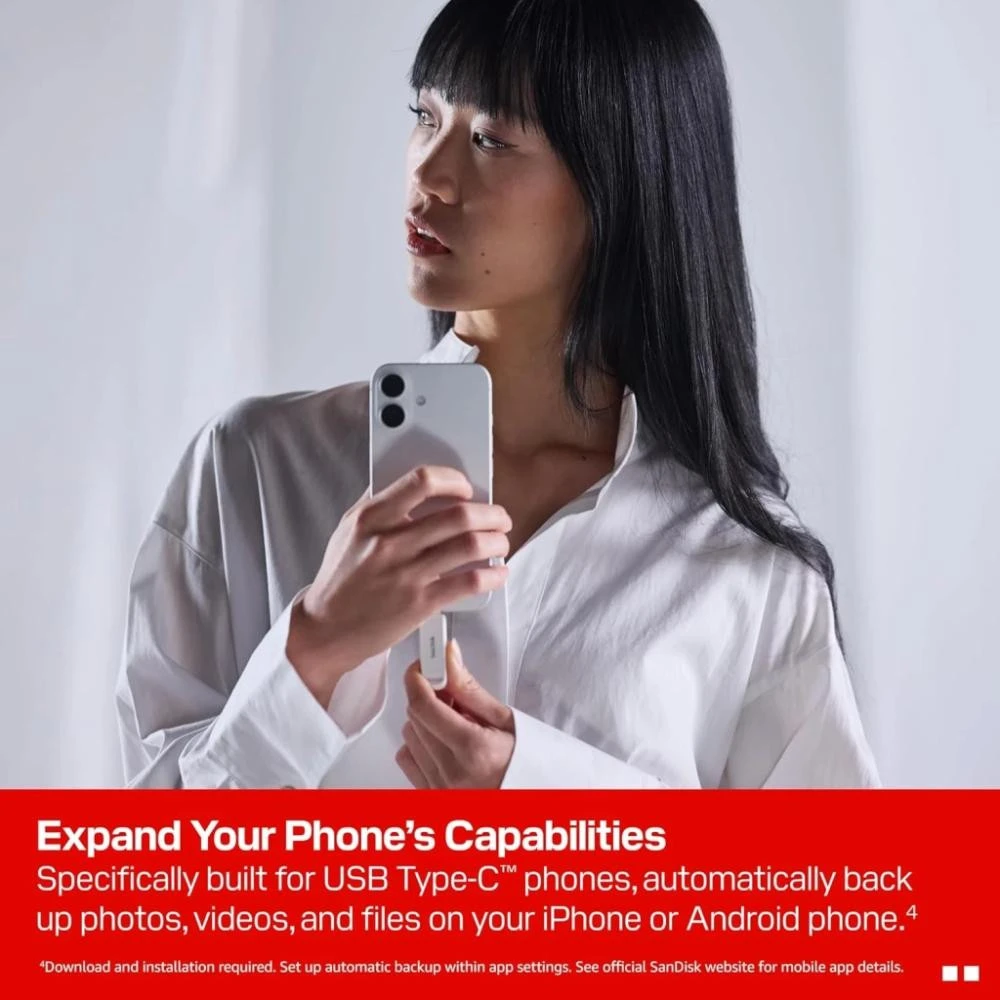 SanDisk 128 GB Phone Drive USB-C Arctic White (SDIXS0N-128G-GN6NE) (UA)