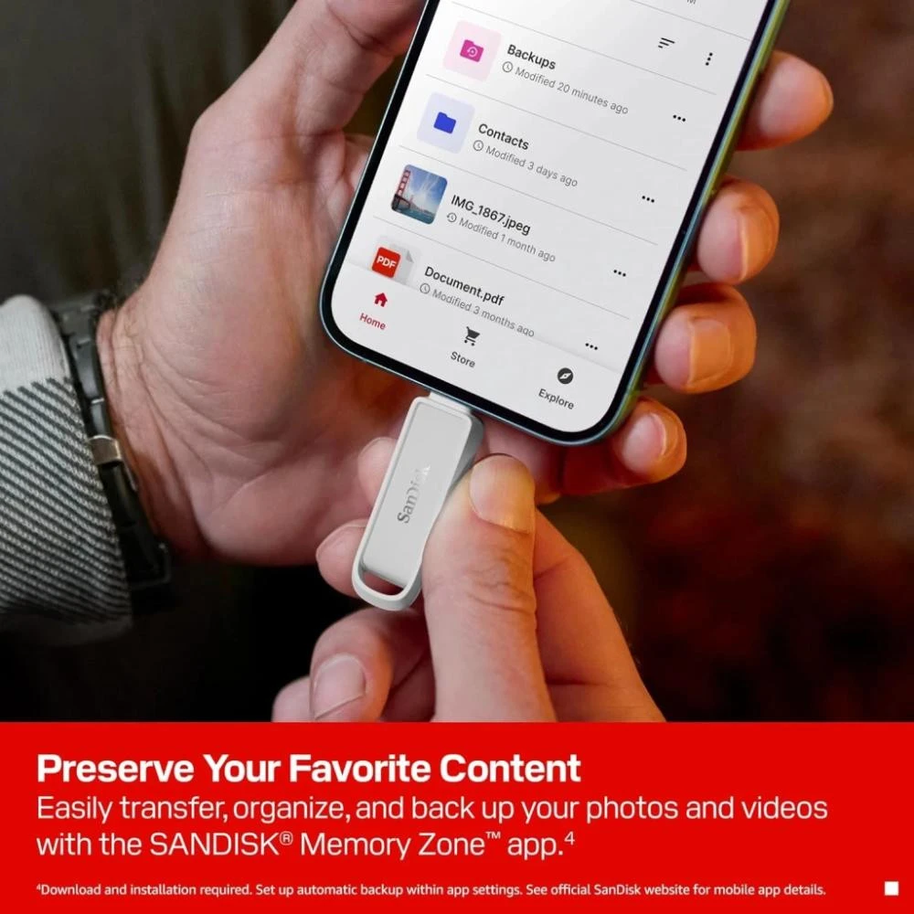SanDisk 128 GB Phone Drive USB-C Arctic White (SDIXS0N-128G-GN6NE) (UA)