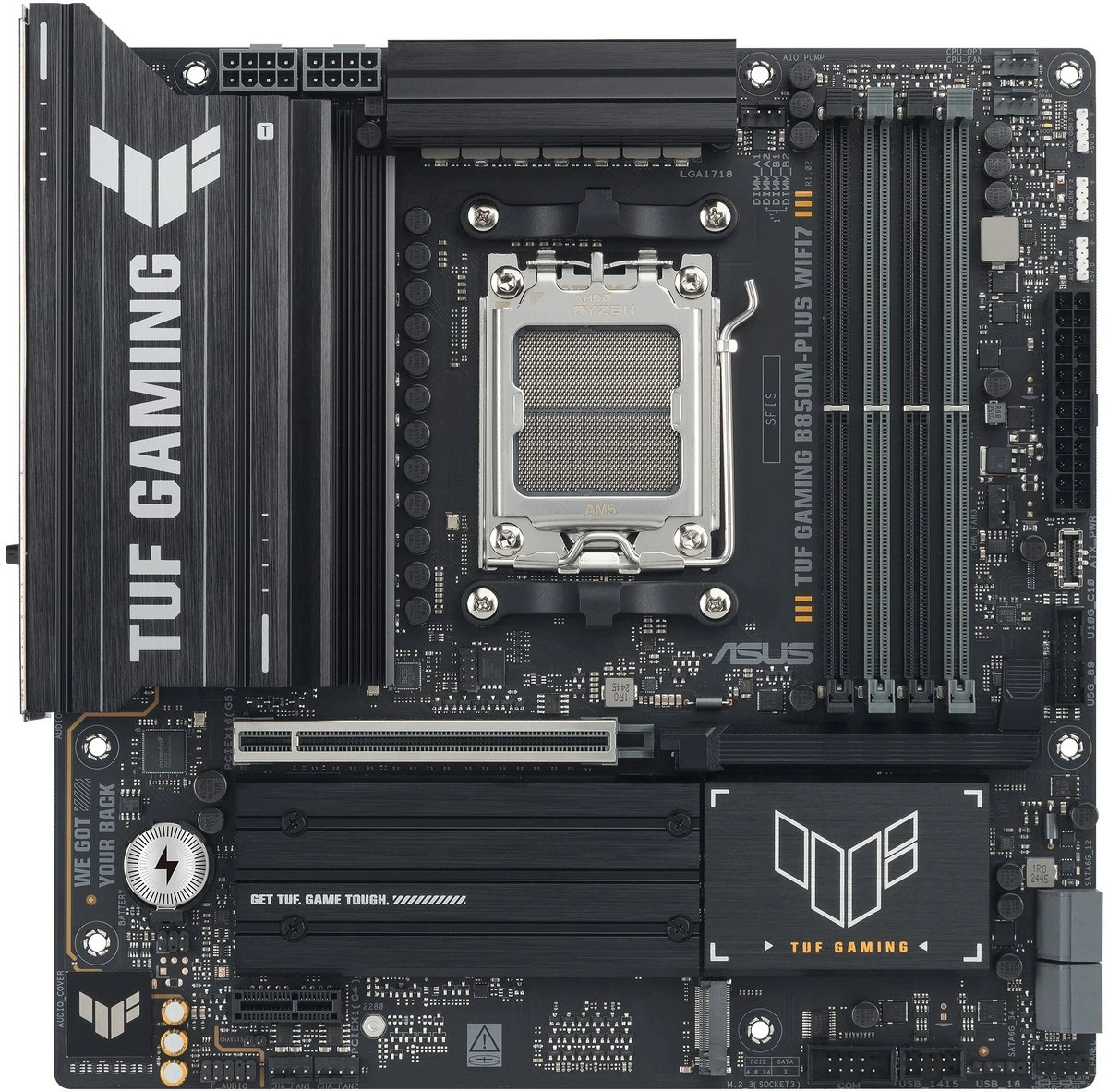 Asus TUF Gaming B850M-Plus WiFi7 Socket AM5 (UA) Сокет: AM5; Чипсет: AMD B850; Тип
