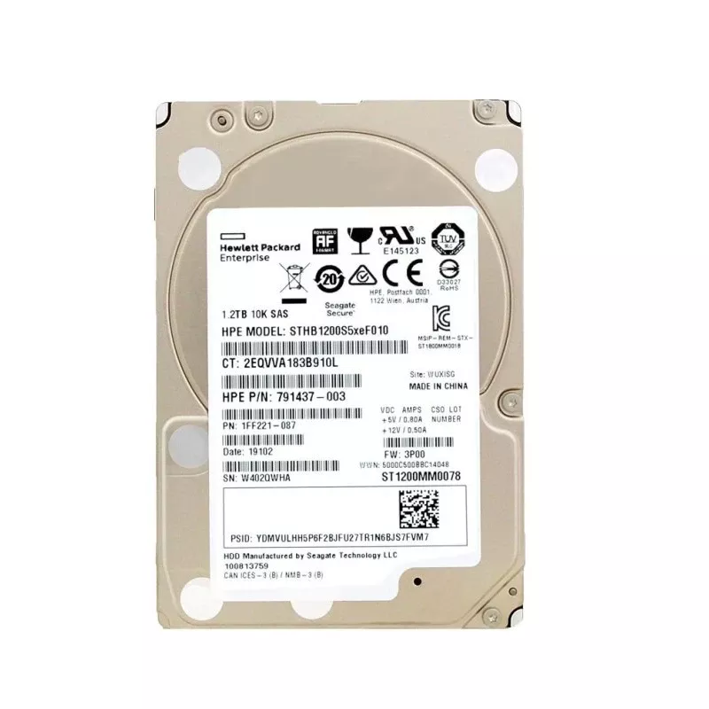 2.5 SAS 1.2TB HP Enterprise 791437-003 10000rpm 128MB (STHB1200S5xeF010) (UA) Об'єм: 1200 ГБ; Форм-фактор: 2.5;