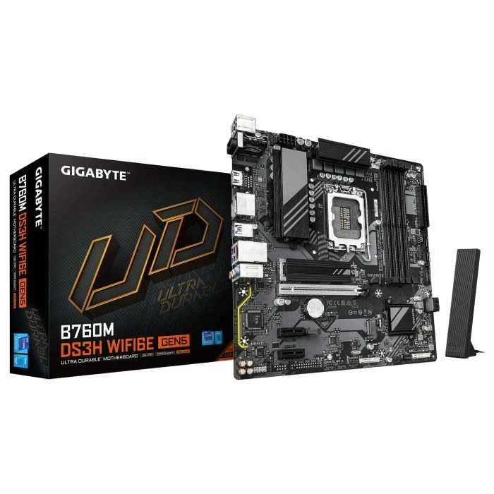 GIGABYTE B760M DS3H WF6E GEN5 (UA) Назначение: обычная; Сокет: 1700;