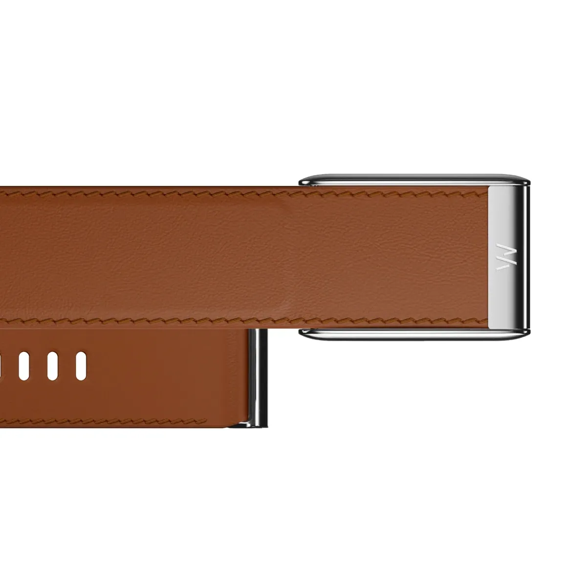Ремешок WHOOP LeatherLuxe Straight Band | Chestnut/Cream with Titanium - Size S для WHOOP 5.0 (810114362150) Бренд: WHOOP / Совместимость