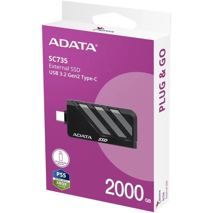 USB 3.2 2TB SC735 ADATA (SC735-2000G-CCBK/GY) (UA)