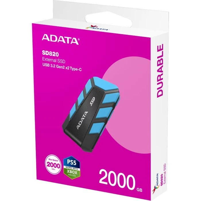 USB 3.2 2TB SD820 ADATA (SD820-2000G-CBU) (UA) Тип накопичувача: зовнішній;