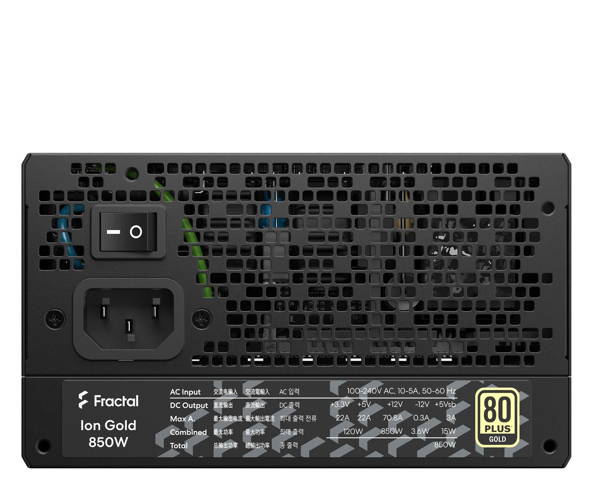 Fractal Design Ion 3 Gold 850W 80 Plus Gold (FD-P-IA3G-850) EU Максимальна потужність, Вт: 850