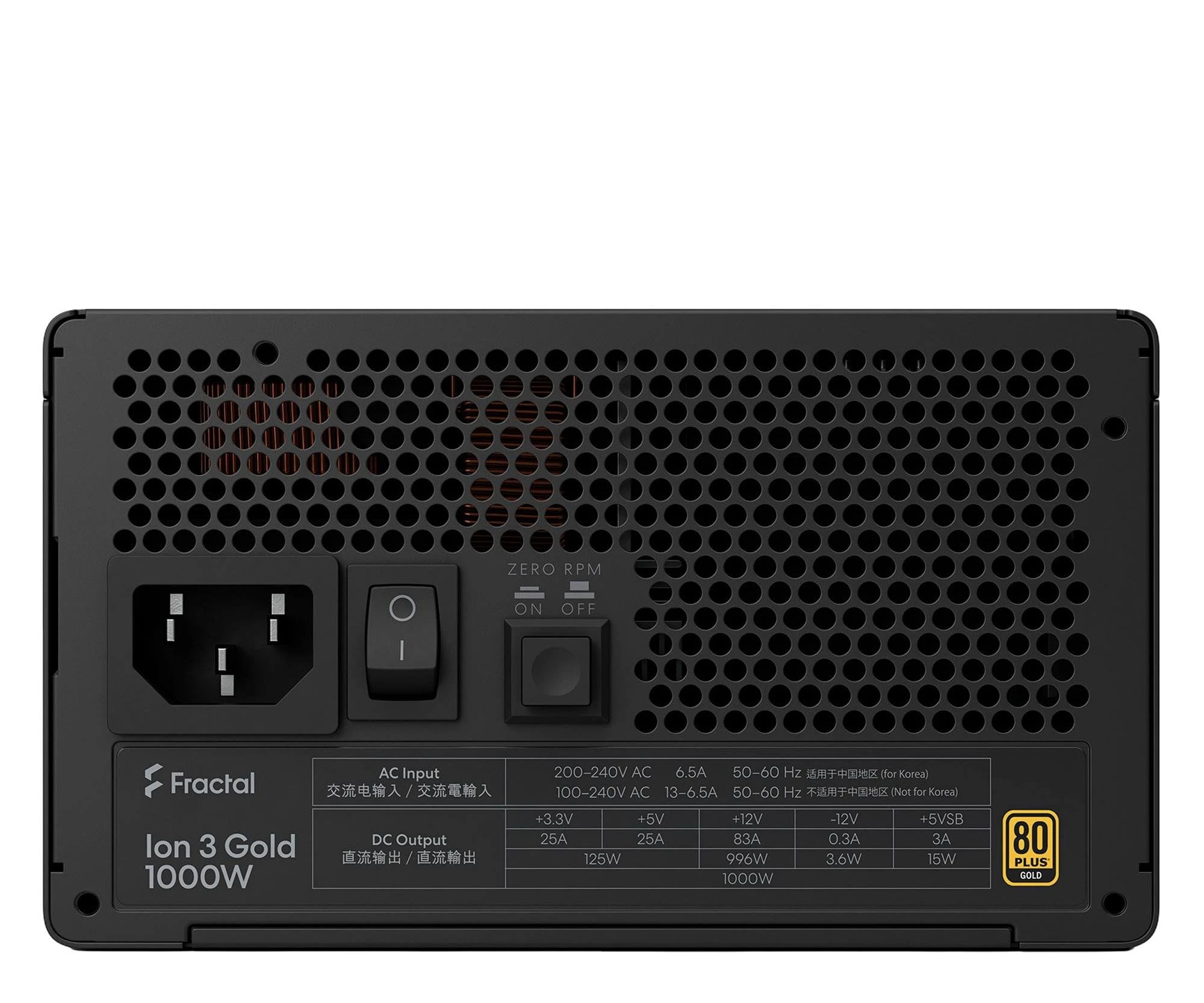 Fractal Design Ion 3 Gold 1000W 80 Plus Gold (FD-P-IA3G-100) EU Максимальна потужність, Вт: 1000