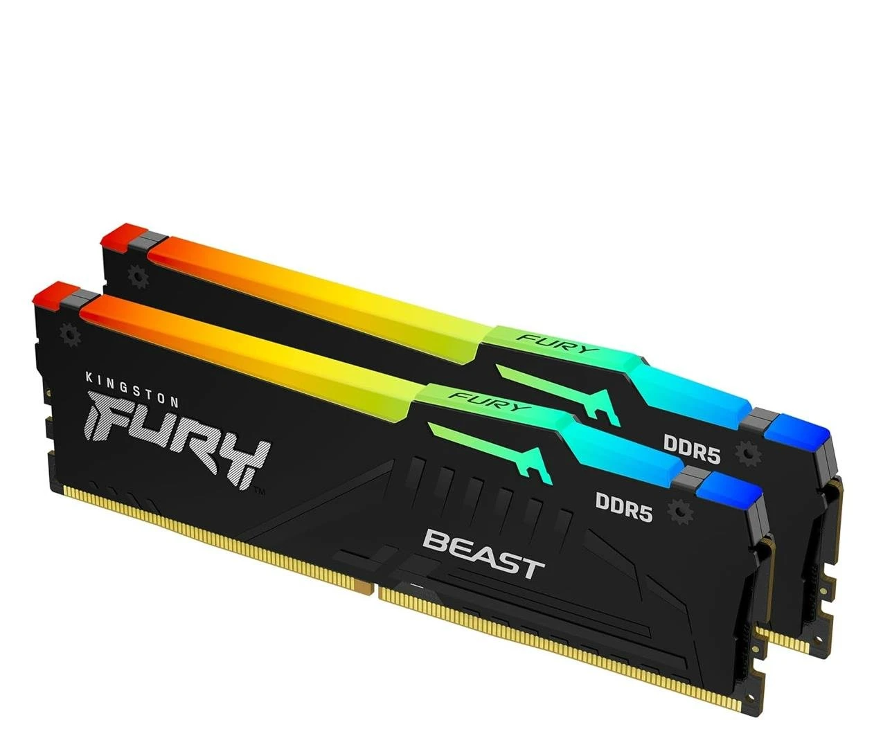 Kingston FURY 32GB (2x16GB) 6400 CL32 Beast Black RGB (KF564C32BBEAK2-32) EU Серія: Fury RGB; Тип пам'яті: DDR5;