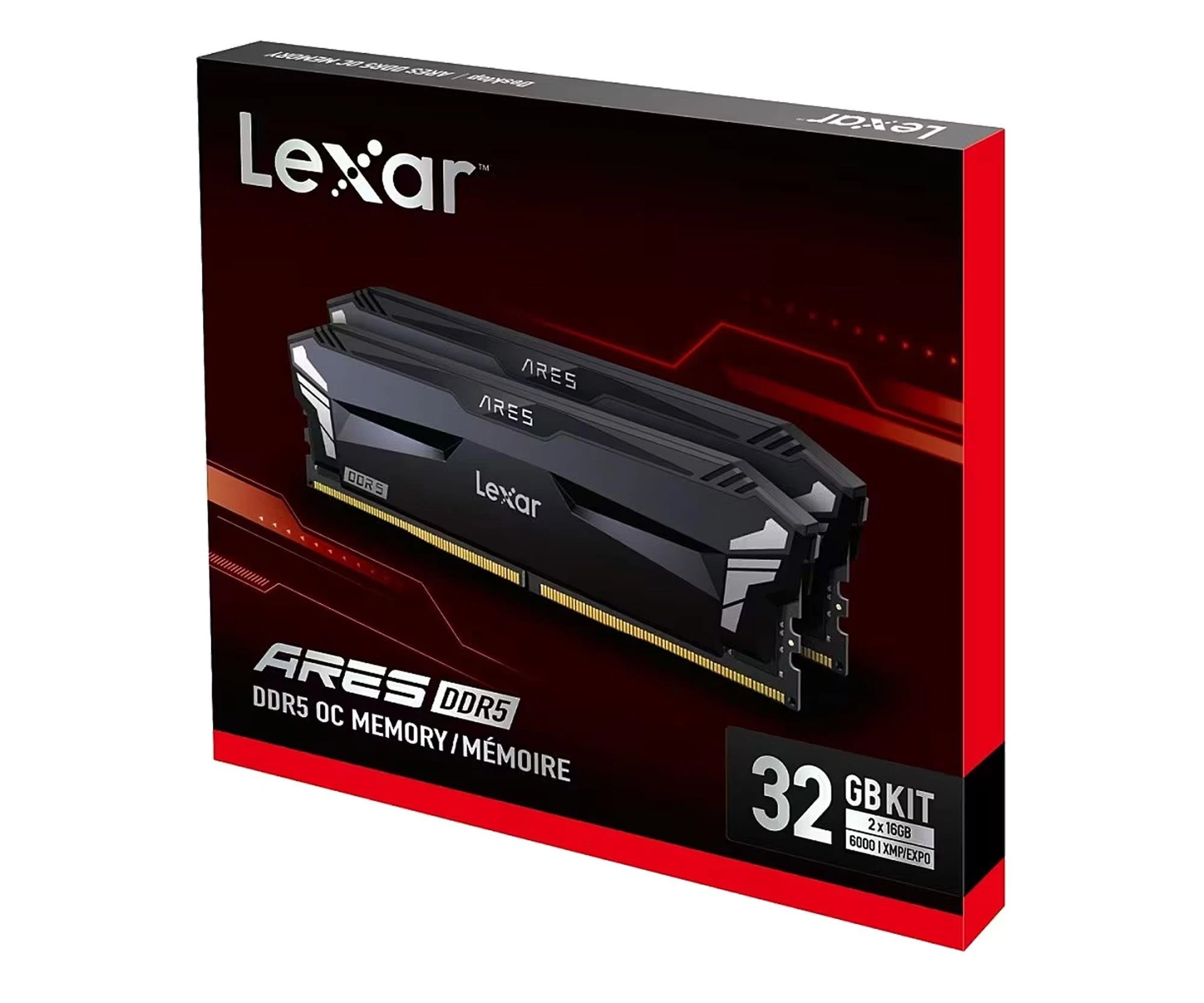 Lexar 32GB (2x16GB) 6000 CL30 Ares (LD5U16G60C300A-RGD) EU Серия: Ares; Тип памяти: DDR5; Общая