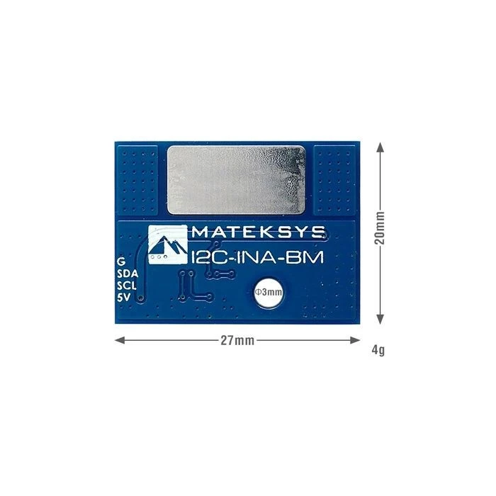 Датчик тока MATEK I2C-INA-BM (I2CINABM) (UA) Диапазон измерения тока: 0-204,8 А;