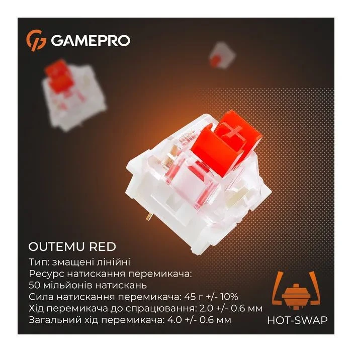 GamePro Genesis Joker MK124W Outemu Red Switch USB UA White (MK124W) (UA)