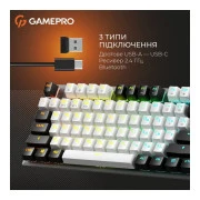 GamePro Genesis Joker Pro MK124G Pro Outemu Red Switch Wireless/Bluetooth/USB UA Gray (MK124G Pro) (UA)