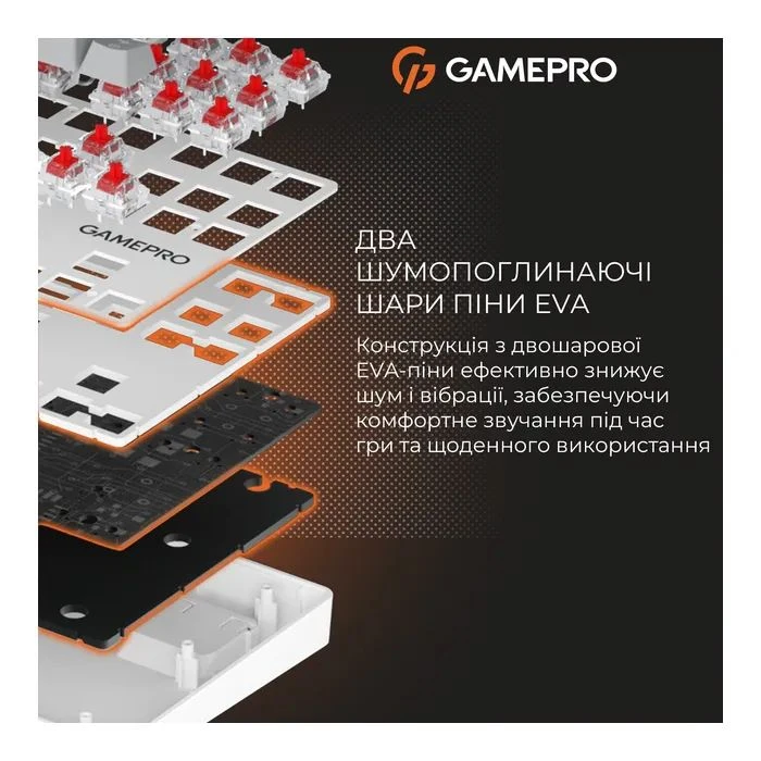 GamePro Genesis Metallic MK110W Outemu Red Switch USB UA White (MK110W) (UA)