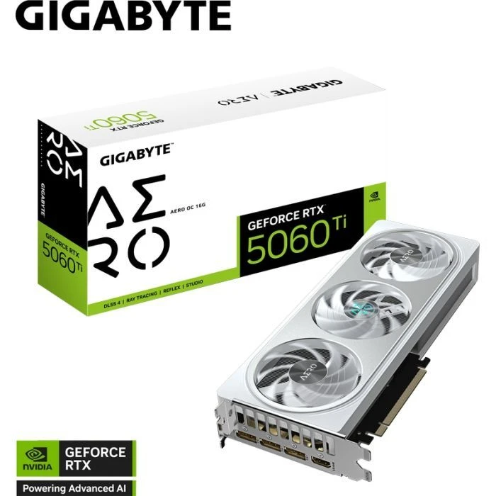 GIGABYTE GeForce RTX5060Ti 16Gb AERO OC (GV-N506TAERO OC-16GD) (UA) Семейство графики: NVIDIA;