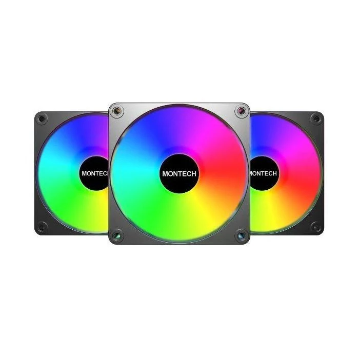 Кулер для корпусу MONTECH GF120 V2 ARGB PWM 3I (GF120 V2 ARGB PWM 3I1(B)) (UA) Кількість вентиляторів: 3; Тип