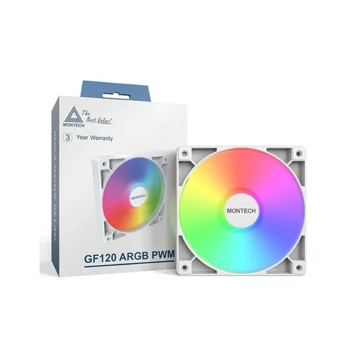 Кулер для корпусу MONTECH GF120 V2 ARGB PWM 3I (GF120 V2 ARGB PWM 3I1(W)) (UA) Кількість вентиляторів: 3; Тип