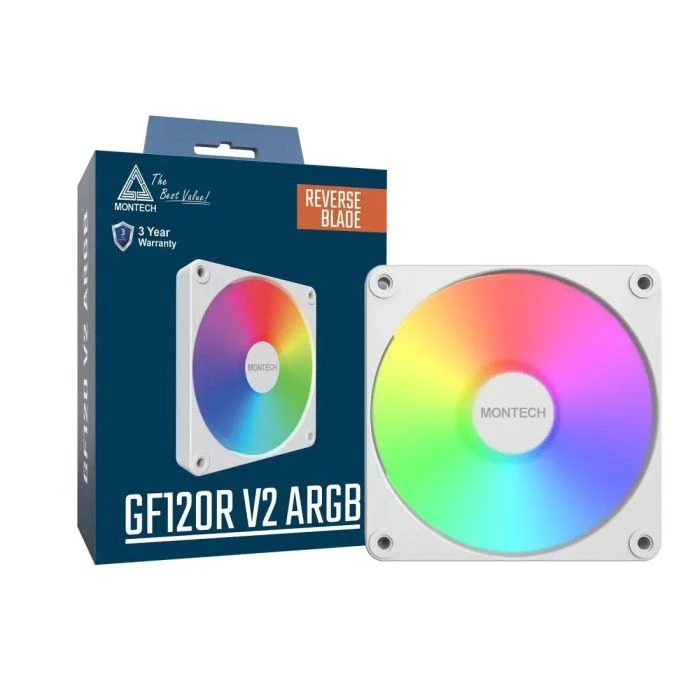 Кулер для корпусу MONTECH GF120R V2 ARGB PWM (W) (UA) Колір: білий;