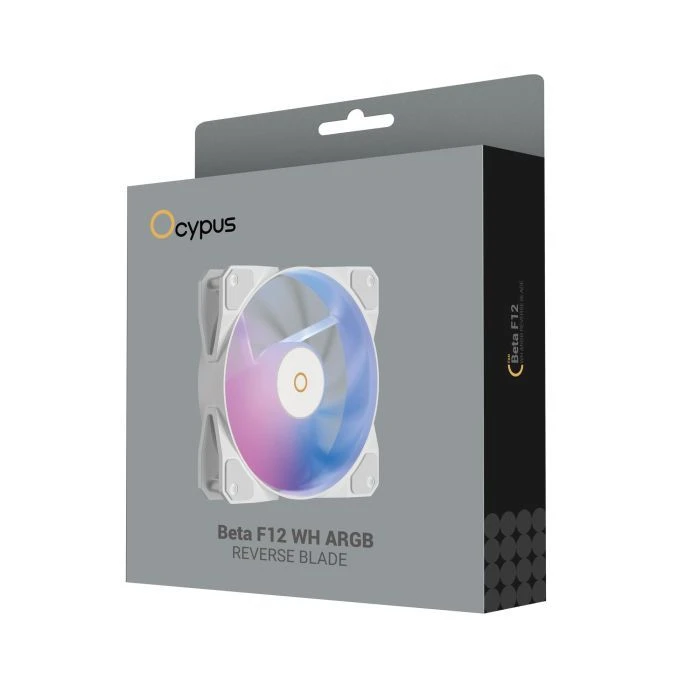 Кулер для корпусу OCYPUS BETA F12 WH ARGB REVERSE BLADE (BETA-F12-WH1AM01X-GL) (UA)