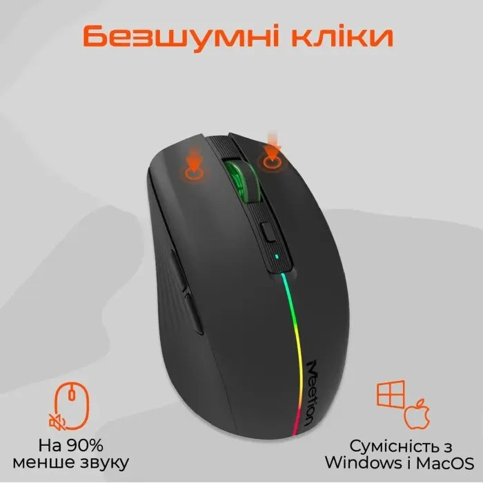Meetion BTM002 Wireless/Bluetooth Black (MT-BTM002-A) (UA)