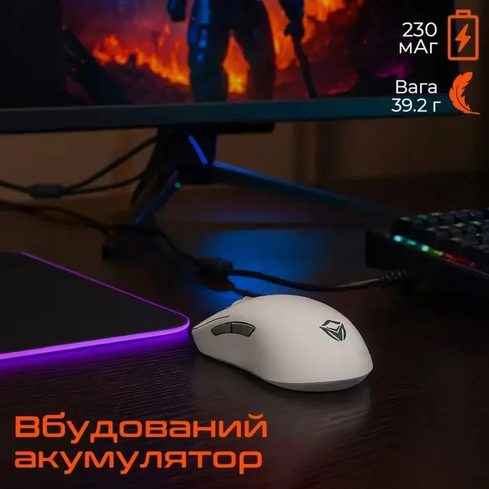 Meetion GW40 Bluetooth/Wireless/USB White (MT-GW40-B) (UA) Тип: Геймерські; Підключення: