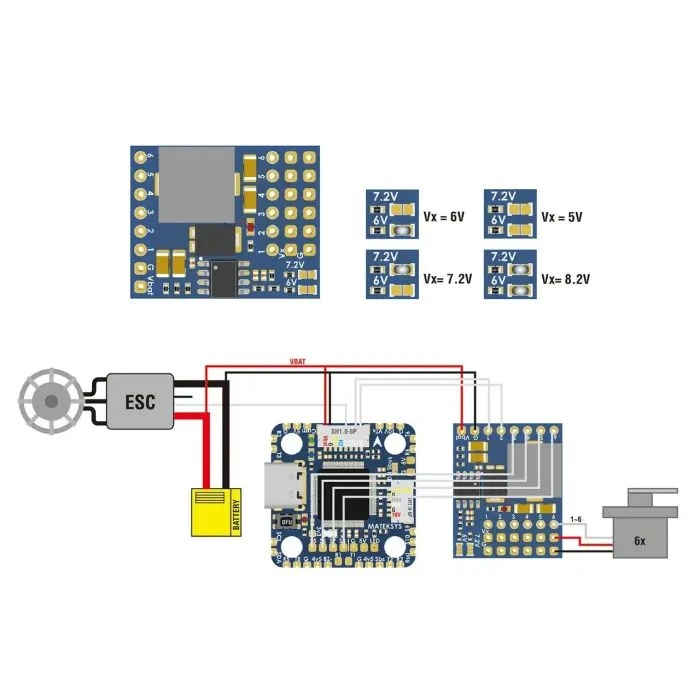 Плата распределения питания (PDB) MATEK SVPDB-8S (SVPDB8S) (UA)