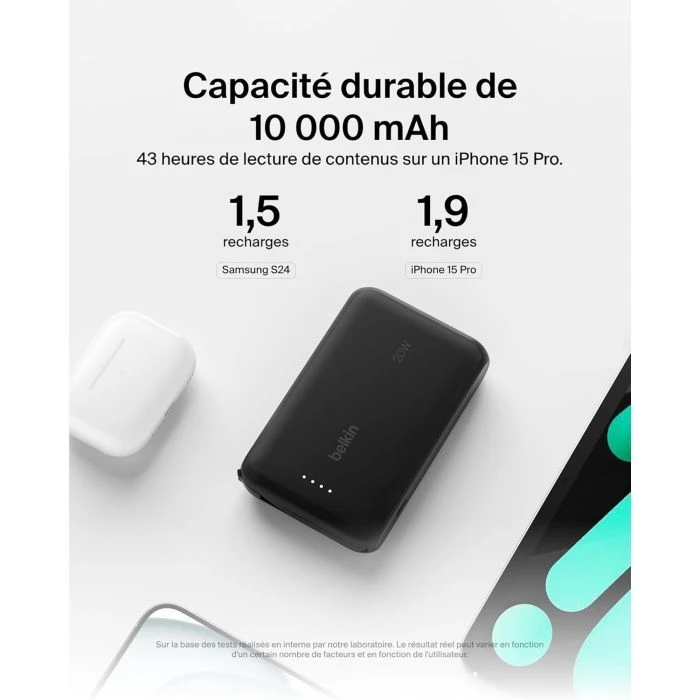 Belkin 10000mAh, 20W, USB-C, Black (BPB021HQBK) (UA)