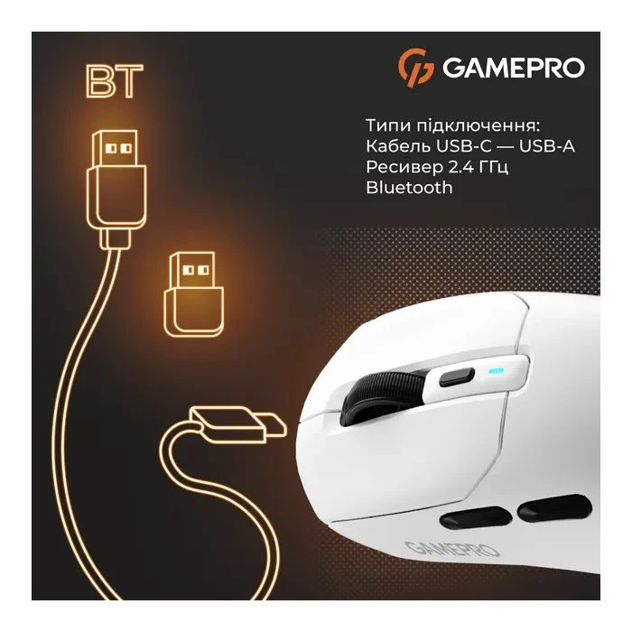GamePro Genesis Airmaster Wireless/Bluetooth/USB White (GM167W) (UA)