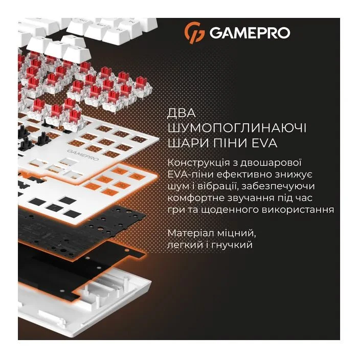 GamePro Genesis Joker MK124W Outemu Red Switch USB UA White (MK124W) (UA)