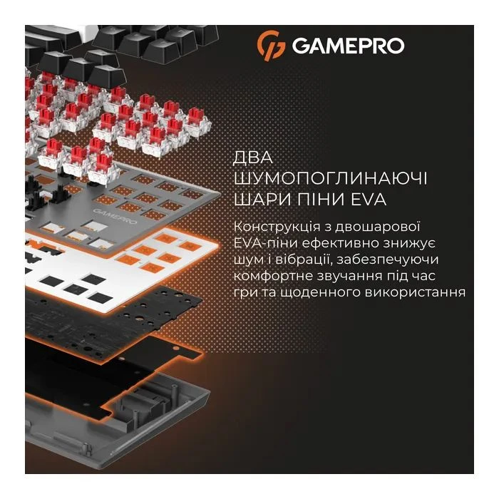 GamePro Genesis Joker Pro MK124G Pro Outemu Red Switch Wireless/Bluetooth/USB UA Gray (MK124G Pro) (UA)