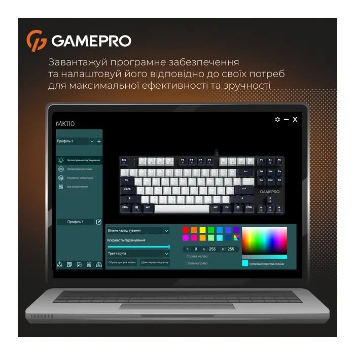 GamePro Genesis Metallic MK110B Outemu Red Switch USB UA Black (MK110B) (UA)