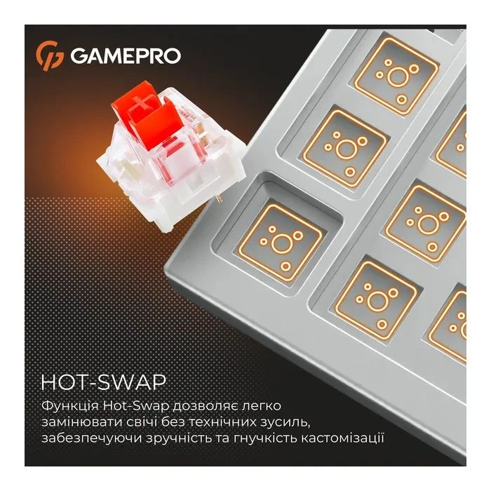 GamePro Genesis Metallic MK144G Outemu Red Switch USB UA Gray (MK144G) (UA)