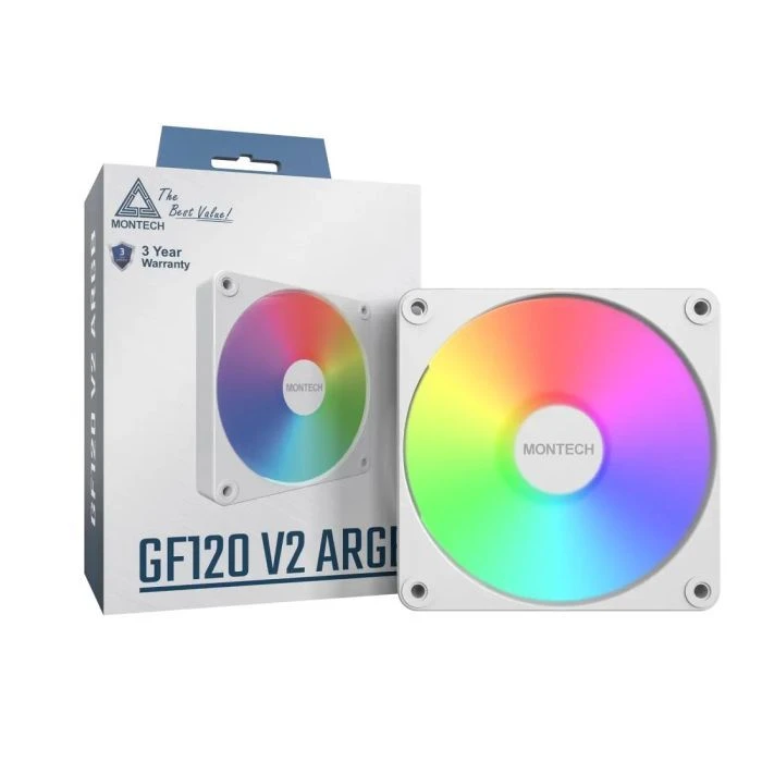 Кулер для корпусу MONTECH GF120 V2 ARGB PWM (W) (UA) Колір: білий;