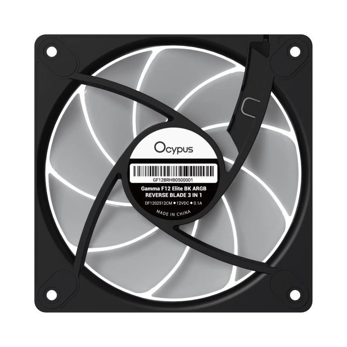 Кулер для корпуса OCYPUS GAMMA F12 ELITE BK A (GAMMA-F12-BK3AM01E-GL) (UA)