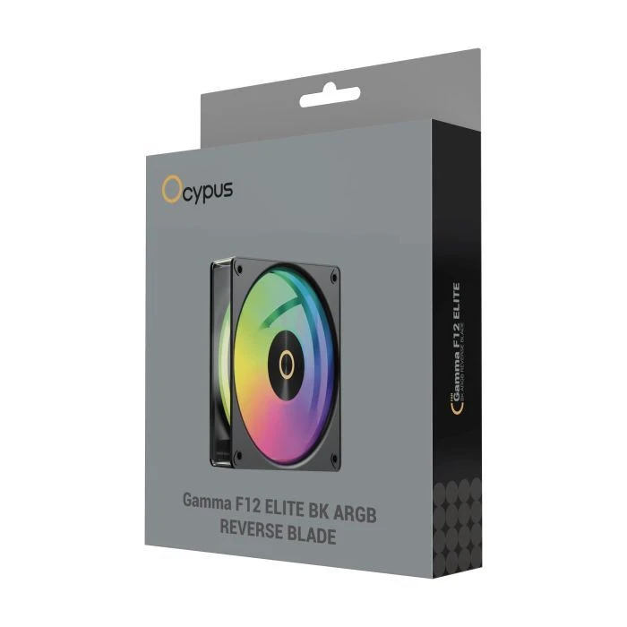 Кулер для корпуса OCYPUS GAMMA F12 ELITE BK ARGB REVERSE BLADE (GAMMA-F12-BK1AM01E-GL) (UA) Количество вентиляторов: 1; Тип