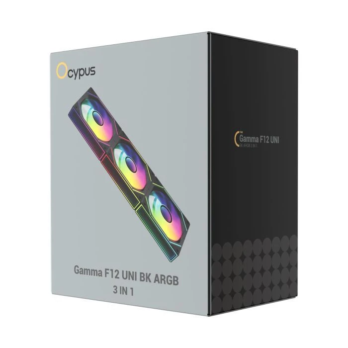 Кулер для корпусу OCYPUS GAMMA F12 UNI BK ARG (GAMMA-F12-BK3AM00U-GL) (UA) Кількість вентиляторів: 3;