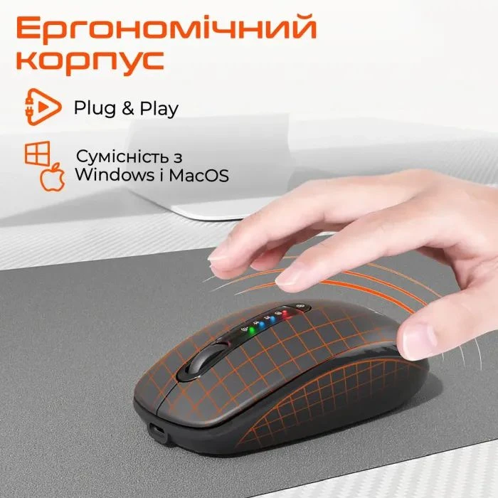 Meetion BTM100R Wireless/Bluetooth Black (MT-BTM100R-A) (UA) Тип: Бесшумные; Подключение: