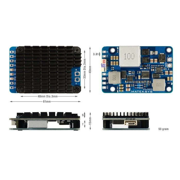 Модуль живлення MATEK PM12S-3 (PM12S3) (UA) Вихідна напруга: 5,25 В, 6 В, 8 В;