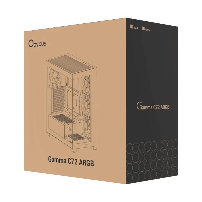 OCYPUS GAMMA C72 WH ARGB (GAMMA-C72-WHD400XX-GL) (UA) Типоразмер: Miditower; Способ