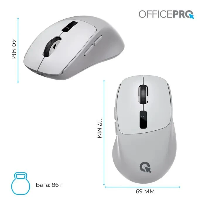 OfficePro M398G Wireless/Bluetooth Gray (M398G) (UA) Тип: Бесшумные; Подключение: