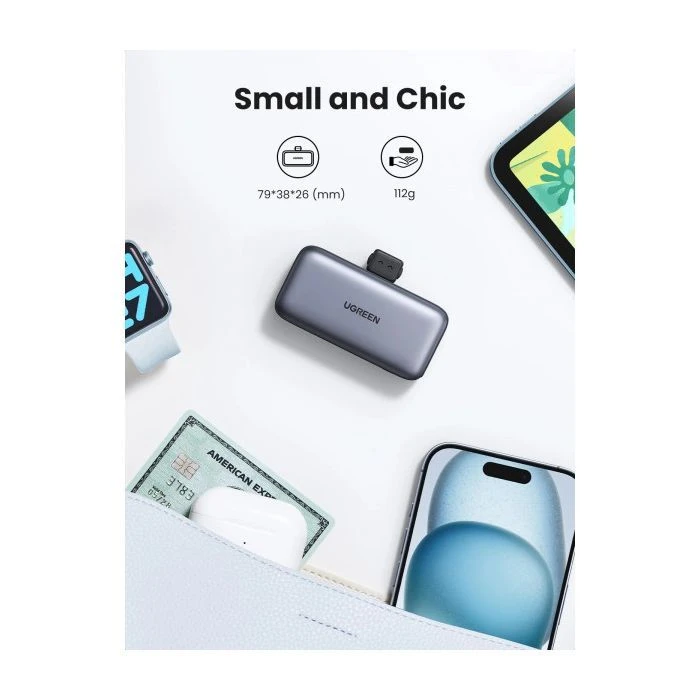 Ugreen 5000mAh 22,5W USB-C In/Out, with build-in Type-C connector (PB503) (35338) (UA)