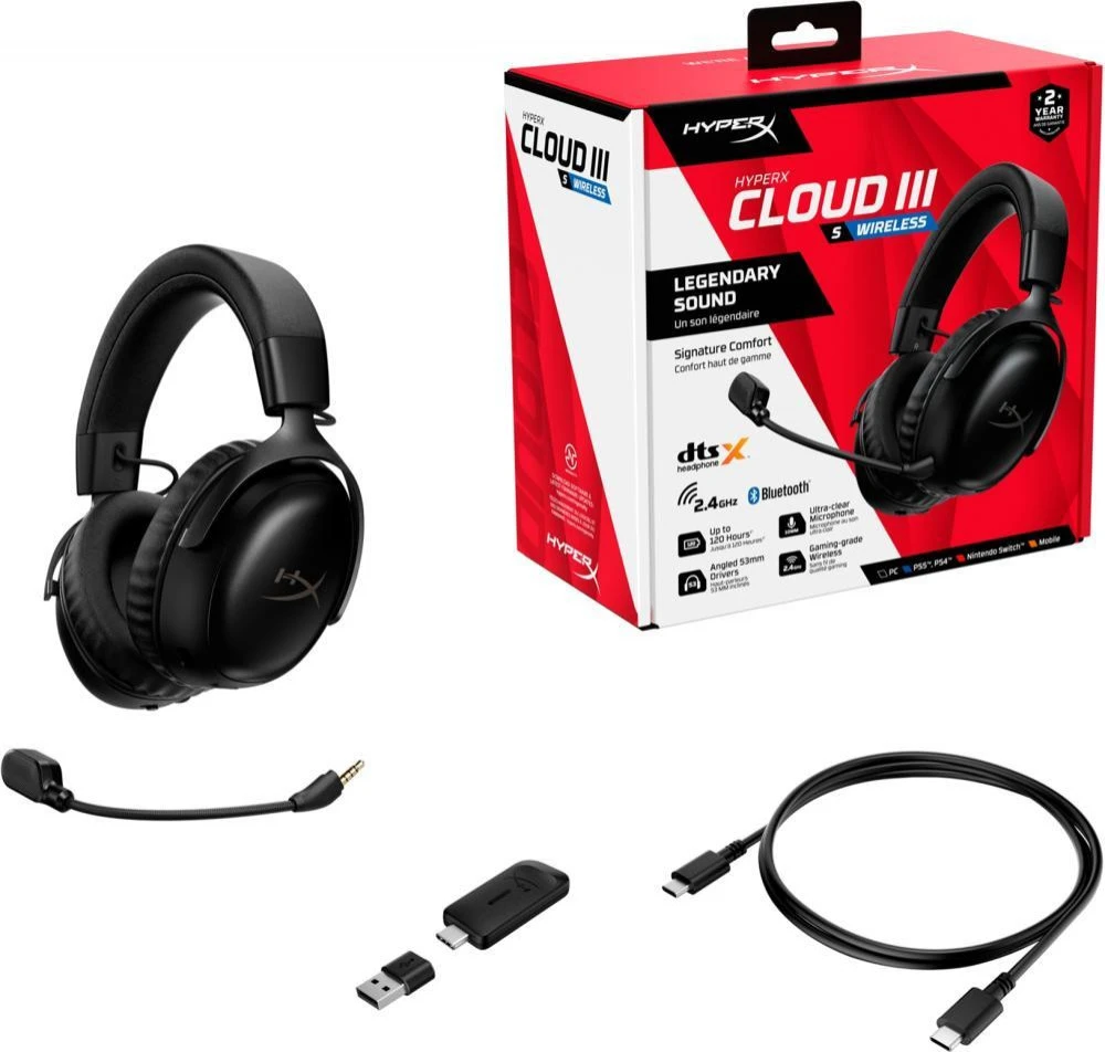 Наушники с микрофоном HyperX Cloud III S Wireless Black (A59YZAA) Бренд: HyperX; Линейка: Cloud III S Wireless;