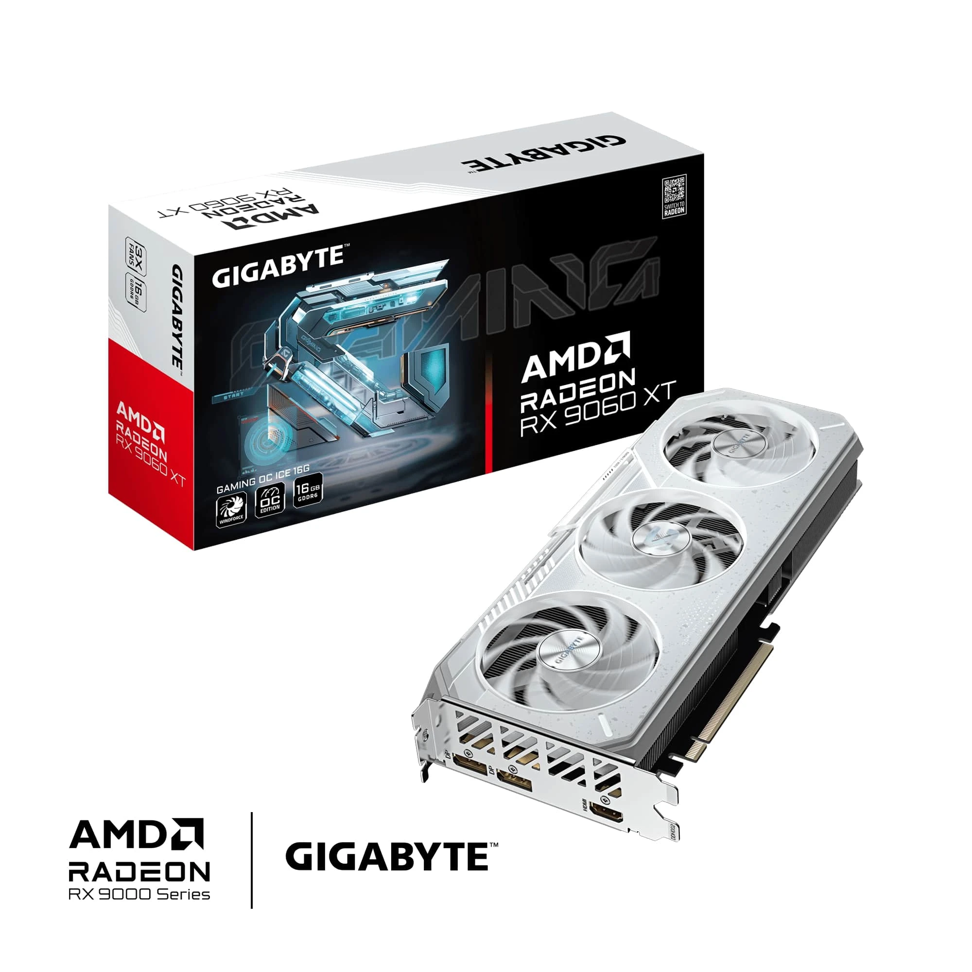 AMD Radeon RX 9060 XT 16GB GDDR6 Gaming OC Ice Gigabyte (GV-R906XGAMINGOCICE-16GD) (UA) Графічний чіп: AMD Radeon RX 9060 XT;