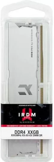 GOODRAM 8 GB DDR4 3600 MHz IRDM PRO White (IRP-W3600D4V64L18S/8G) (UA) Бренд: GOODRAM; Призначення: Пам'ять
