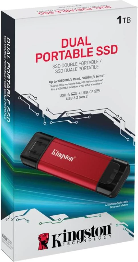 Kingston Dual Portable 1 TB (SPSD/1TB) (UA) Бренд: Kingston; Лінійка: Dual Portable;