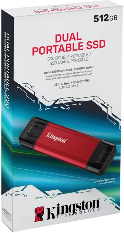 Kingston Dual Portable 512 GB (SPSD/512GB) (UA) Бренд: Kingston; Лінійка: Dual Portable;