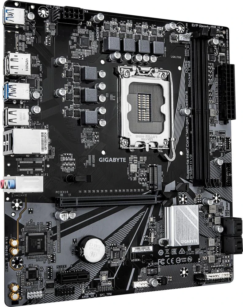 Материнська плата GIGABYTE B760M H V2 (UA) Бренд: GIGABYTE; Тип роз'єму CPU: Socket