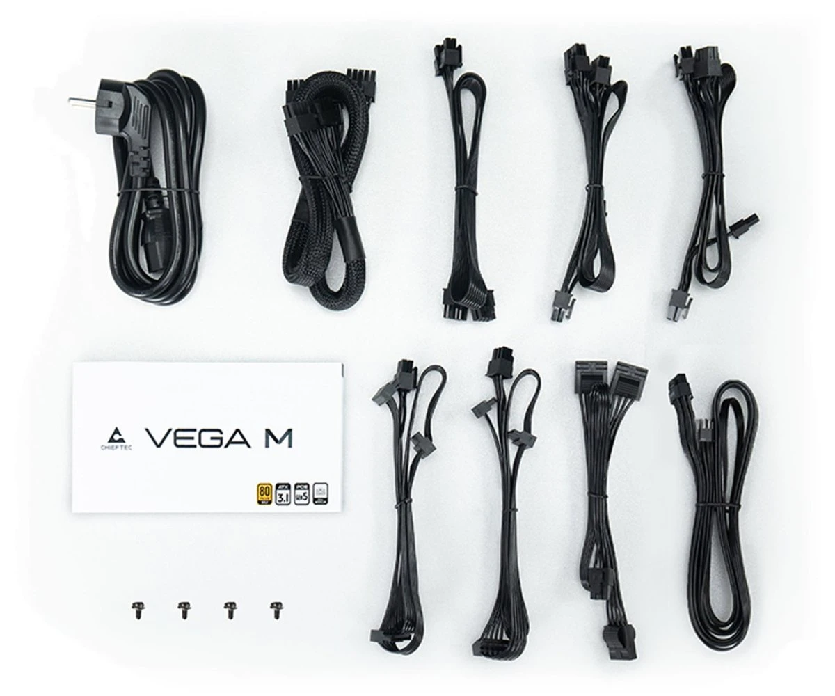 Chieftec Vega M 1000W 80 Plus Gold (PPG-1000-C) EU Максимальна потужність: 1000 Вт;