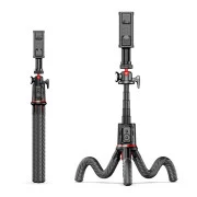 RTAKO C03 Octopus Extendable Tripod Selfie Stick (with Detachable Phone Holder) Black (6942063212416) (UA)