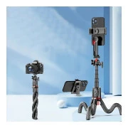 RTAKO C03 Octopus Extendable Tripod Selfie Stick (with Detachable Phone Holder) Black (6942063212416) (UA)