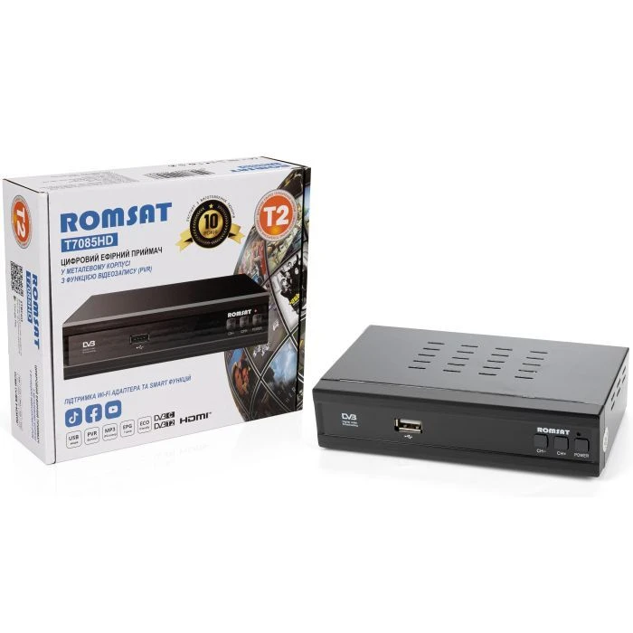 ТВ тюнер Romsat DVB-T2 (T7085HD) (UA)